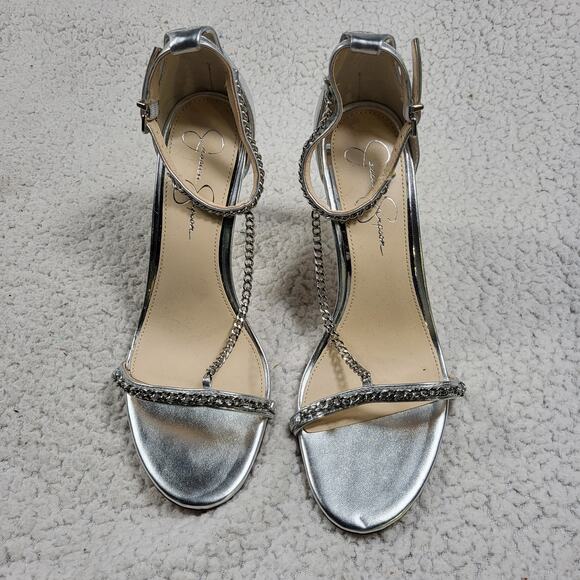 NEW Jessica Simpson Qiven T-Strap Sandal SILVER SIZE 9M /40 - Picture 2 of 6